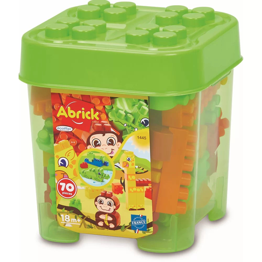 Eco - Conscious Solid Wood Building Blocks with a Nature - Inspired Pattern SetAbrick Building Block Box 70pc