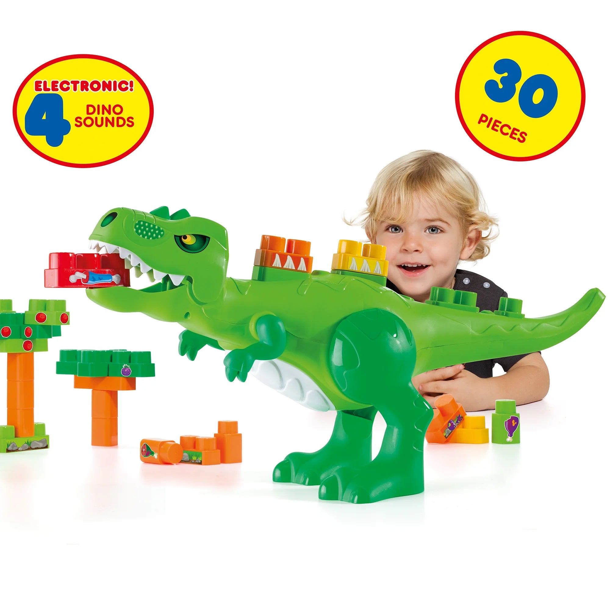 Sustainable Wooden Building Blocks in Geometric Shapes for Advanced ConstructionMolto Dino Blocks 30pc Building Blocks Playset