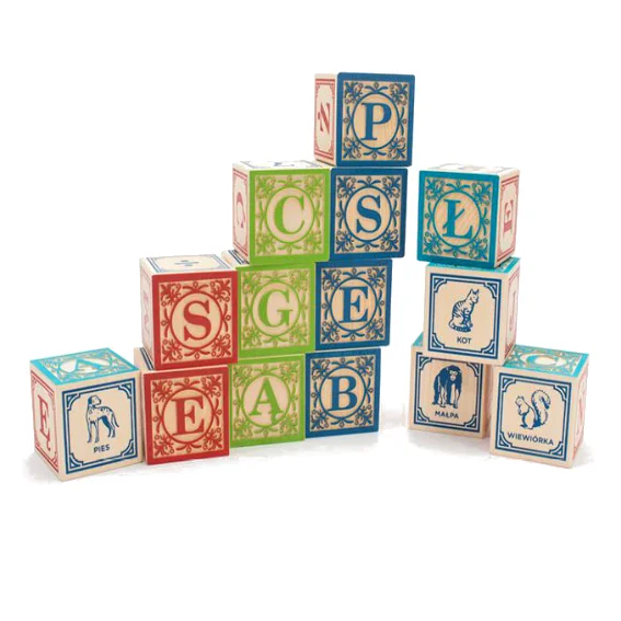 Eco - Friendly Wooden Building Blocks with a Castle - Building ThemeUncle Goose Polish Alphabet Blocks