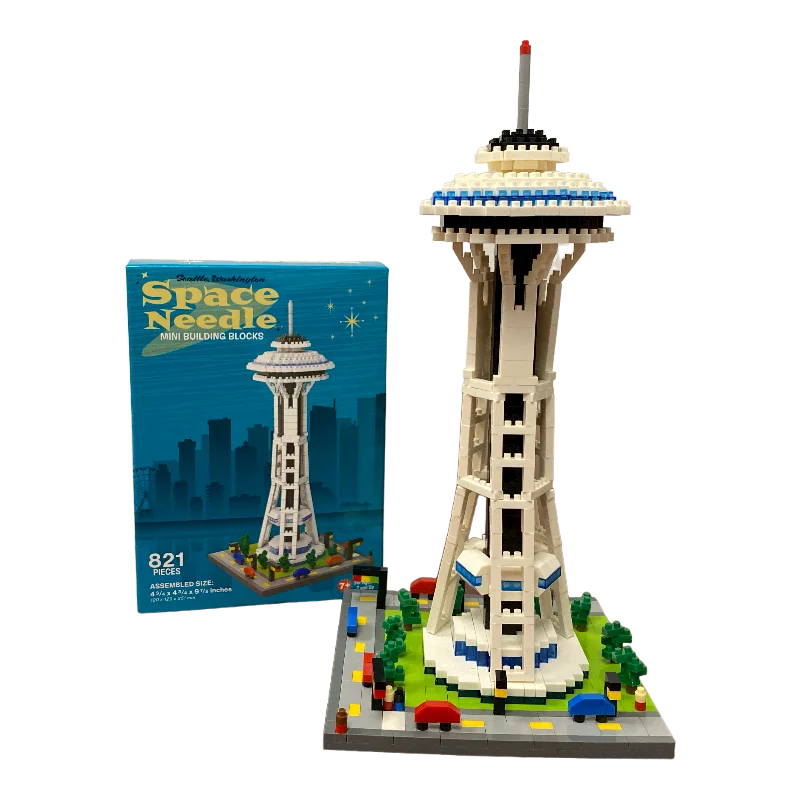 Large - Scale Solid Wood Building Blocks for Outdoor Play and Garden StructuresSpace Needle Mini-Building Blocks