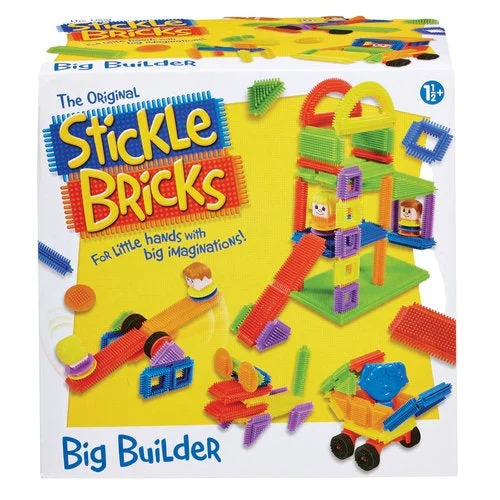 Hand - Made Wooden Building Blocks with a Transportation - Themed CollectionStickle Bricks Big Builder Playset