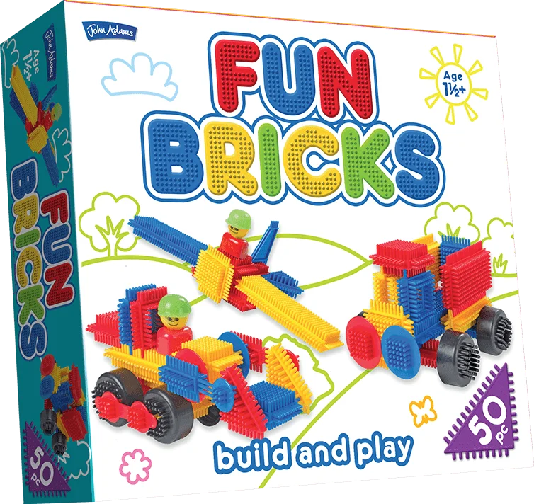 Solid Wood Building Blocks with Removable Parts for Customizable CreationsFun Bricks Build And Play 50pc Set