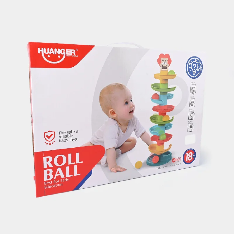 Hand - Sanded Interlocking Wooden Building Blocks for Easy Assembly and DisassemblyBaby Roll Ball Tower Educational Toy