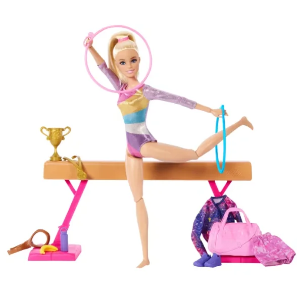 Hand - Made Wooden Building Blocks with a Transportation - Themed CollectionBarbie Gymnastics Playset