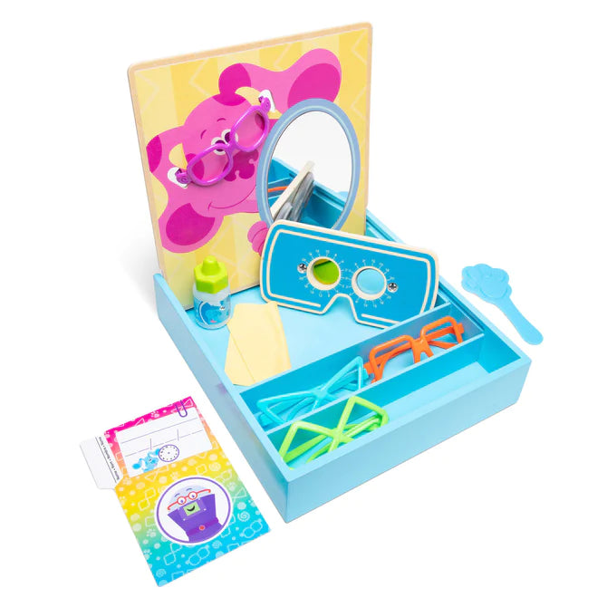 Natural Finish Wooden Building Blocks with a Carry - Case for Easy StorageBlue's Clues & You! Time for Glasses Play Set