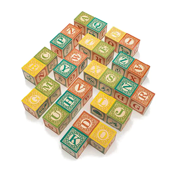 Hand - Sanded Interlocking Wooden Building Blocks for Easy Assembly and DisassemblyUncle Goose Spanish Alphabet Blocks