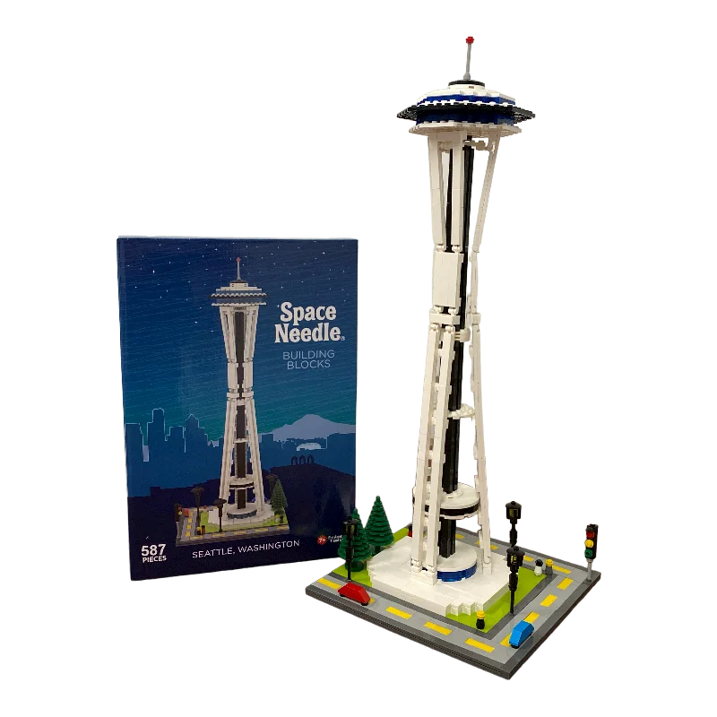 High - Quality Solid Wooden Building Blocks with Magnetic Inserts for Added Stability20" Space Needle Large Building Blocks