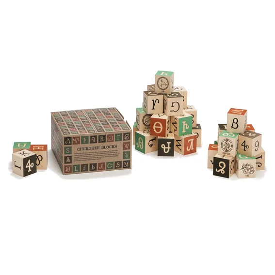 Eco - Friendly Wooden Building Blocks with a Castle - Building ThemeUncle Goose Cherokee Syllabary Blocks