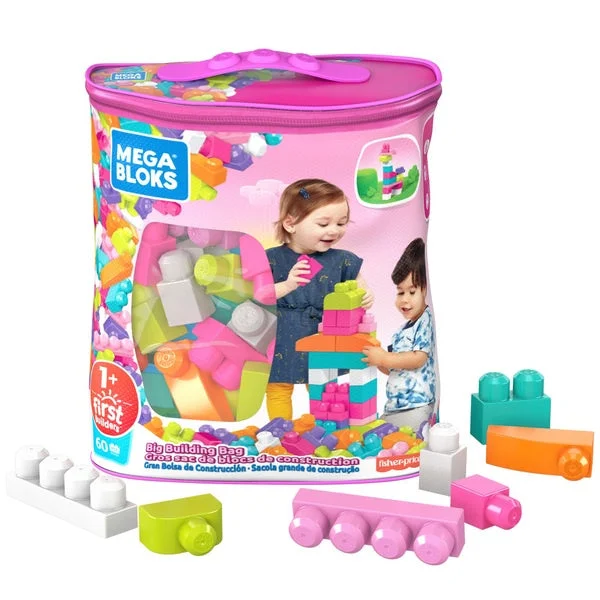 Sustainable Solid Wood Building Blocks with a Musical Instrument DesignMega Bloks Big Building Bag60pc Pink