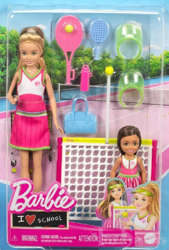 Eco - Friendly Wooden Building Blocks with a Castle - Building ThemeBarbie Tennis Chelsea and Stacie Doll Set