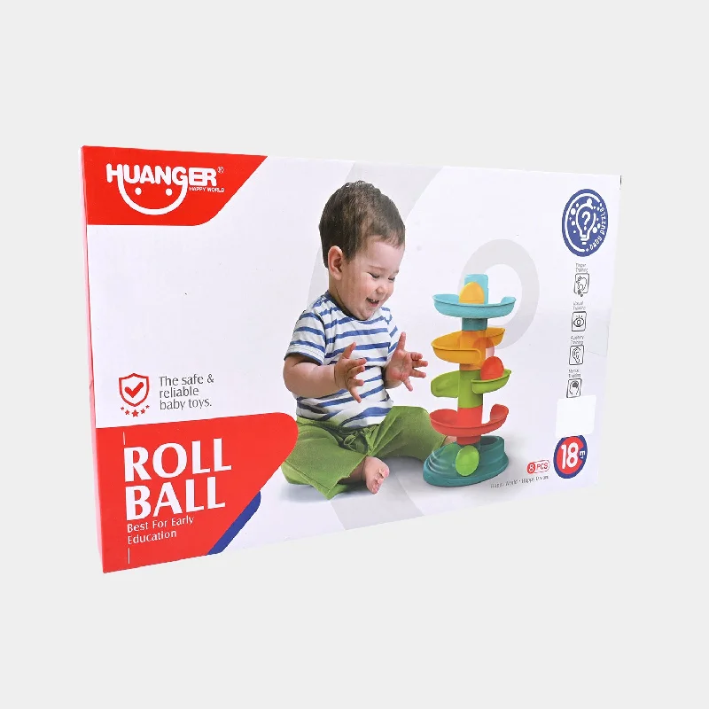 High - Quality Solid Wooden Building Blocks with Magnetic Inserts for Added StabilityBaby Roll Ball Tower Educational Toy