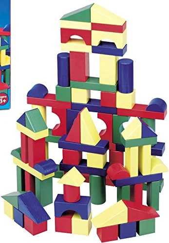 Eco - Friendly Solid Wood Building Blocks with Smooth Edges for Safe ConstructionMelissa & Doug 100 Wooden Blocks