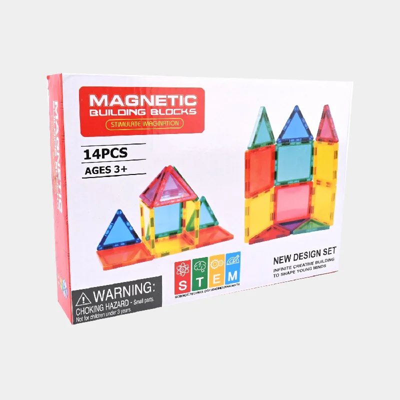 Eco - Conscious Solid Wood Building Blocks with a Nature - Inspired Pattern SetMagnetic Building Blocks | 14PCs