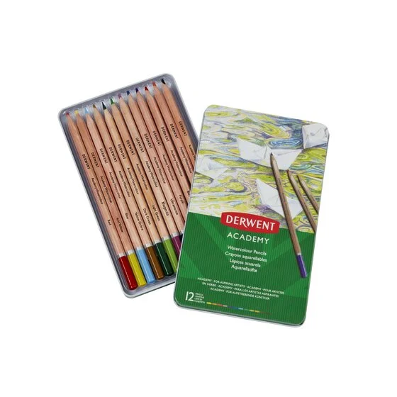 Wooden Sketchbook Covers with Elastic Closures for Protecting ArtworkDerwent "Academy" Watercolour Pencil Set - Choose Your Size