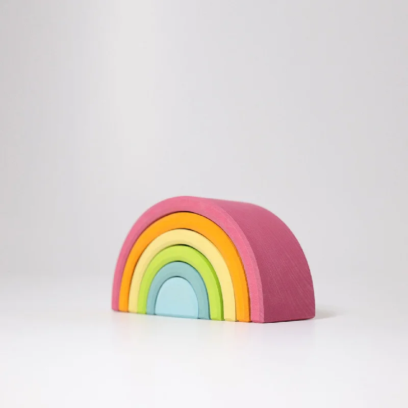 Hand - Turned Wooden Spinning Top with a Colorful Design for Classic AmusementHand - Turned Wooden Spinning Top with a Colorful Design for Classic AmusementGrimms - Rainbow Pastel