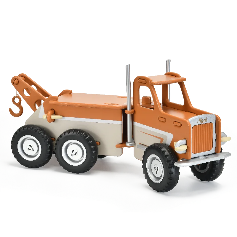 Wooden Toy Truck with Detachable Trailer for Imaginative Play and Cargo TransportWooden Toy Truck with Detachable Trailer for Imaginative Play and Cargo TransportMack Ride-On Truck Brown