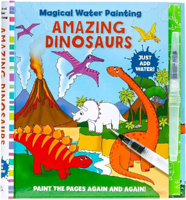 Wooden Stencil Brushes for Applying Patterns in Folk Art HandicraftsMagical Water Painting Amazing Dinosaurs