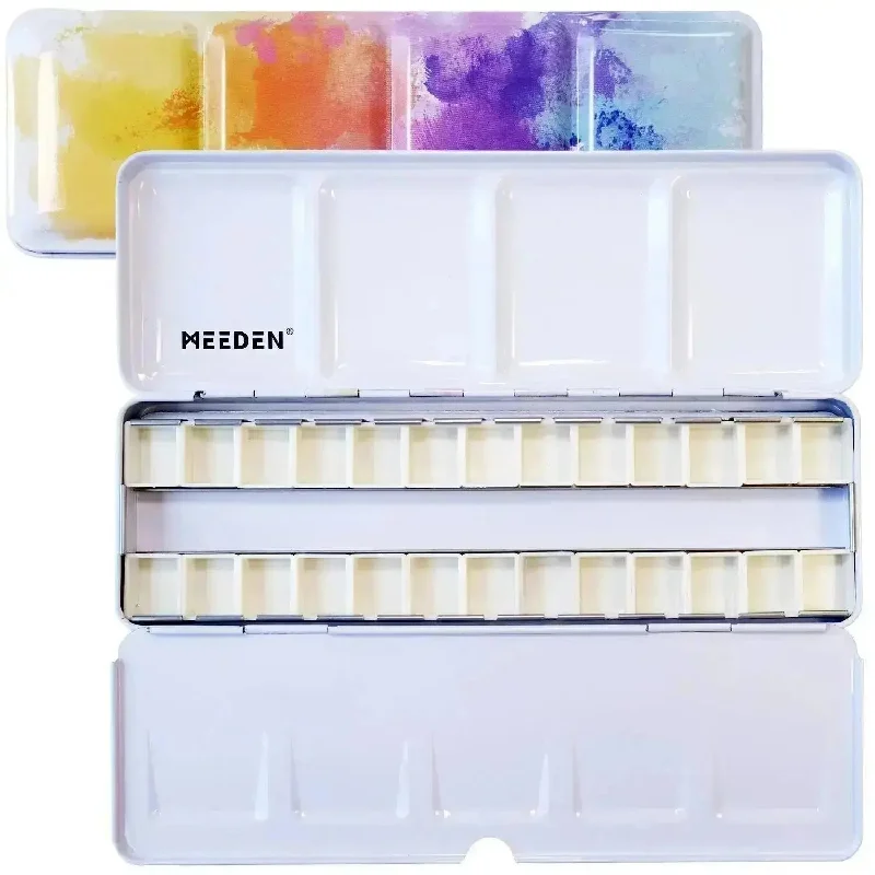 Natural Finish Wooden Picture Frames for Displaying Hand - Painted ArtworksMEEDEN Empty Watercolor Tin Palette with 26 Pcs Half Pans, Colorful