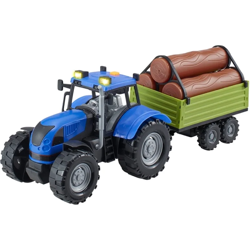 Die - Cast Model of a Military Jeep with Camouflage Paint and Weapon AccessoriesTeamsterz C/Life L&S Tractor & Trailer Blue