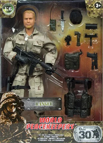 Jurassic World Tyrannosaurus Rex Action Figure with Moving Jaws and Realistic TextureJurassic World Tyrannosaurus Rex Action Figure with Moving Jaws and Realistic TextureWorld Peacekeepers 1:6 Figure Ranger