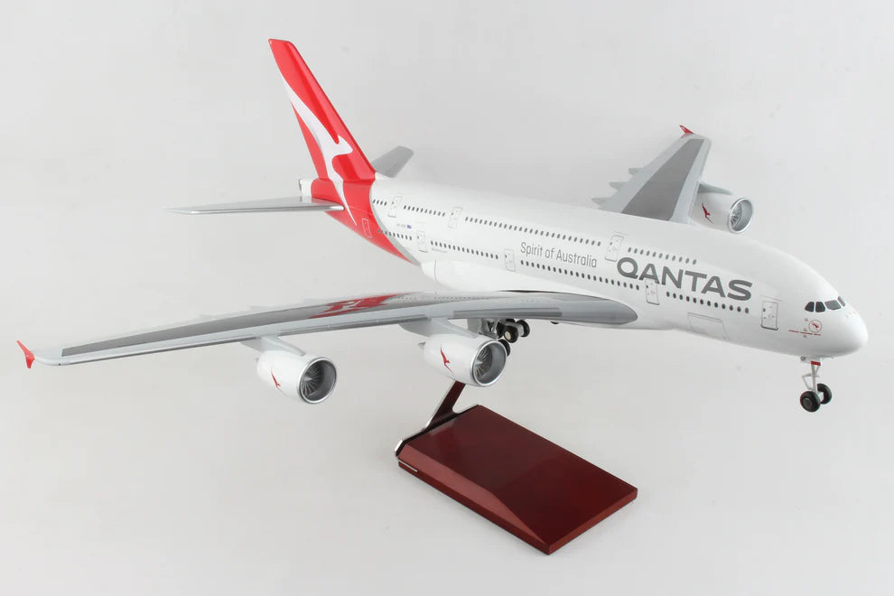 Solid Wood Dollhouse Models Toys with Detailed Interiors for Young Girls1/100 QANTAS A380 with Wooden Stand