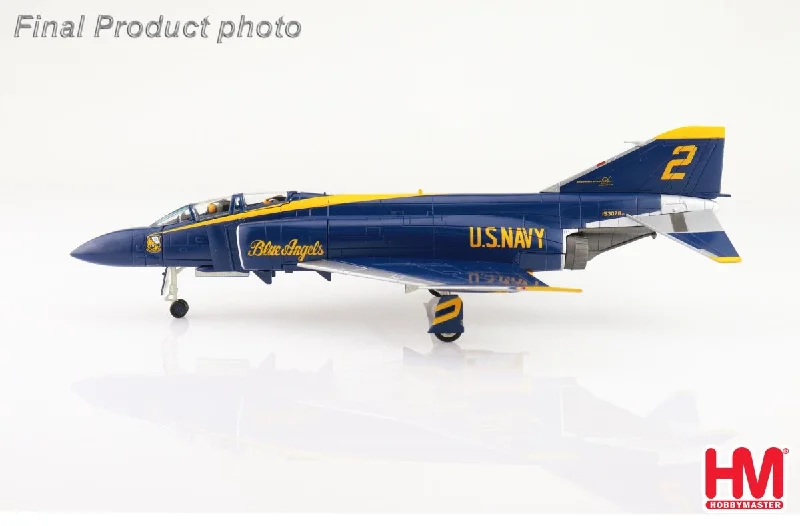 Hand - Carved Solid Wood Ship Models Toys for Maritime Enthusiasts1/72 McDonell Douglas F4J Phantom II No. 2 airplane US Blue Angels 1969