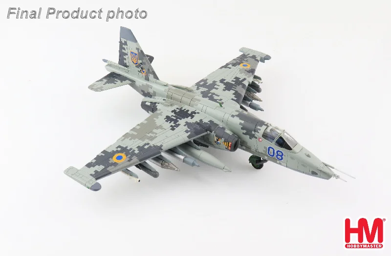 Eco - Friendly Solid Wood Robot Models Toys for STEM - Inspired Kids1/72 Su25M1 Frogfoot Blue 08 Ukrainian Air Force