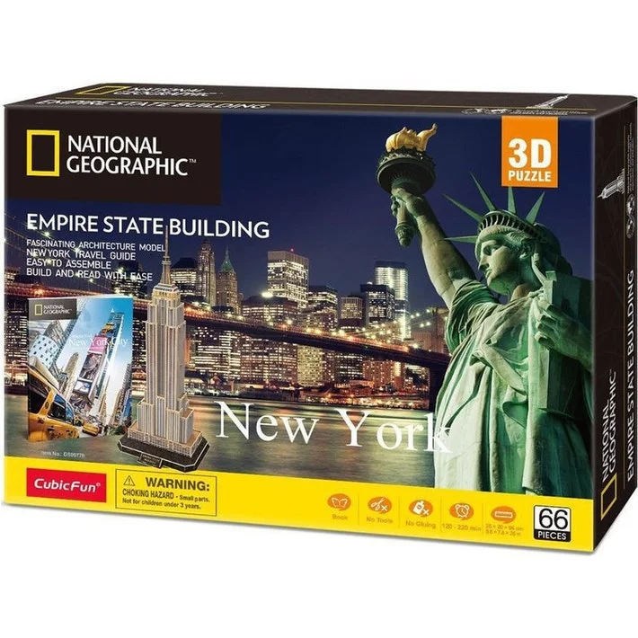 Solid Wood Educational Toys with a Math - Problem - Solving Challenge3D Puzzle Empire State Building