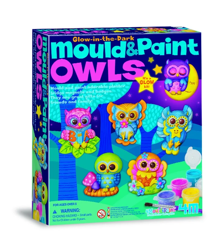 Hand - Painted Wooden Educational Toys in a Historical and Cultural Theme4M Glow In The Dark Mould and Paint Owls