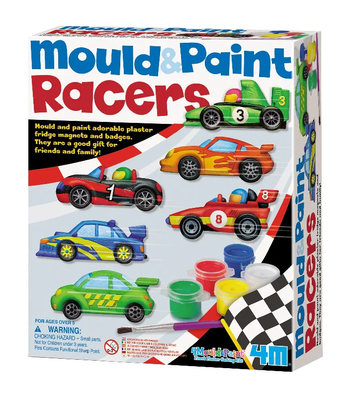 Natural Wood Educational Toys with a Magnetic Puzzle Design for Brain TrainingMould and Paint Racers