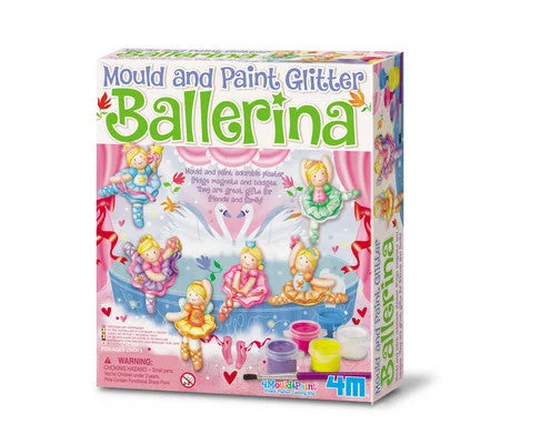 Solid Wood Educational Toys with a Coding and Logic - Building Game4M - Mould & Paint Glitter Ballerina