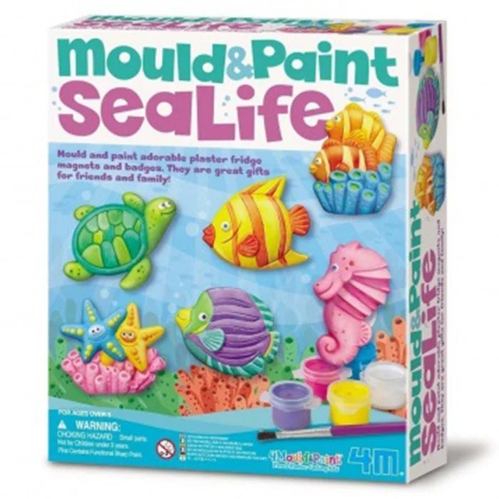 High - Grade Solid Wood Educational Toys for Improving Hand - Eye Coordination4M - Mould & Paint - SeaLife