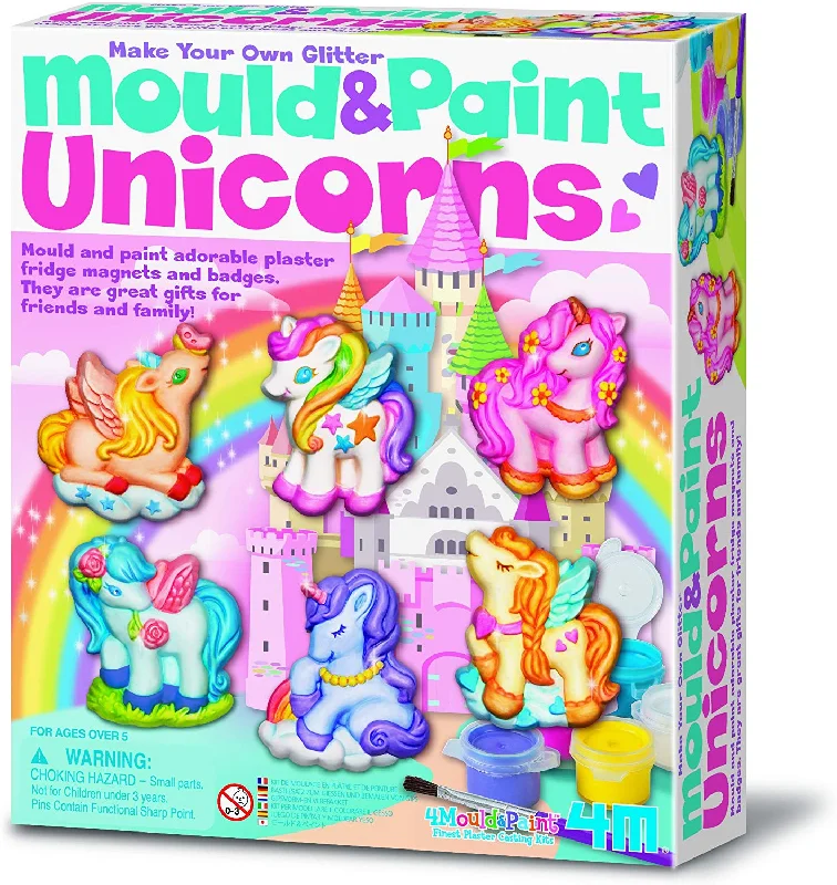 High - Quality Solid Wood Educational Toys for Developing Fine Motor Skills in Kids4M - Mould & Paint - Unicorns