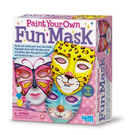 Sustainable Solid Wood Educational Toys with a Language - Learning Activity Book4M Paint Your Own Fun Mask