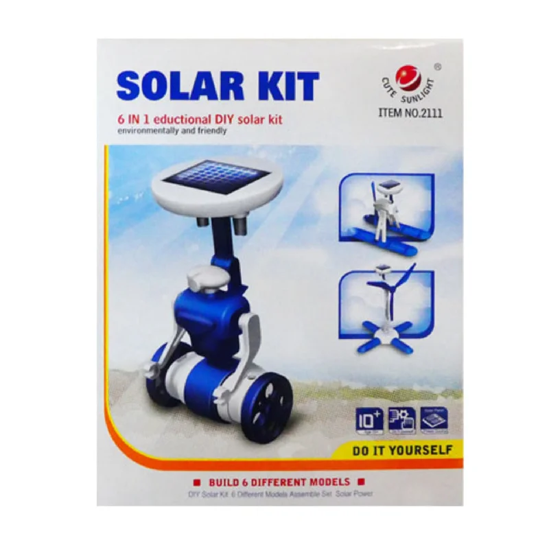 Eco - Conscious Solid Wood Educational Toys with a Social - Skills Development Game6 in 1 Educational Solar Robot Kit - STEM