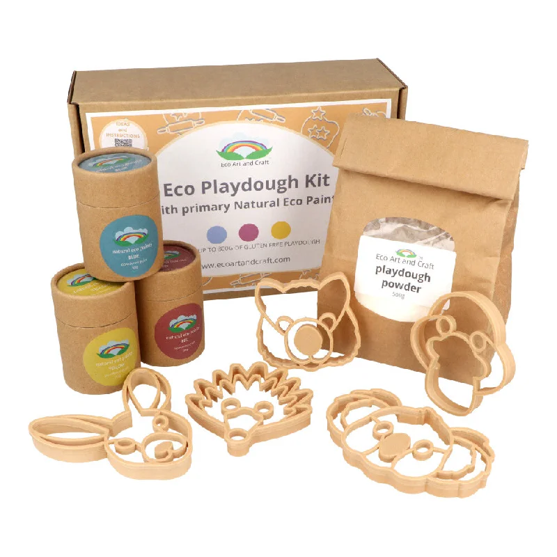 Eco - Friendly Solid Wood Educational Toys with Shape - Sorting Features for 1 - 3 Year OldsAussie Animal Playdough & Cutter Bundle