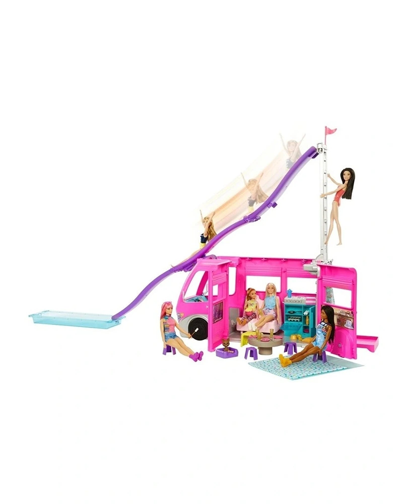 Dolls with a Solar - Powered Feature and Outdoor - Adventure AccessoriesBarbie Dream Camper Vehicle Playset