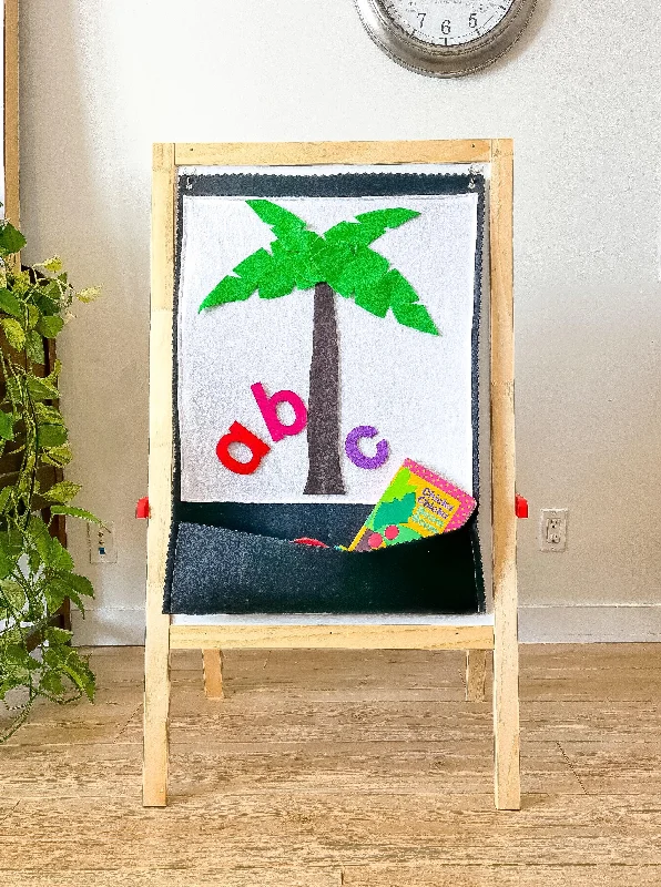 Natural Wood Early Learning Educational Toys for Toddlers' Cognitive DevelopmentChicka Chicka Boom Boom Story Set - Felt Alphabet Letters, Coconut Tree and Book