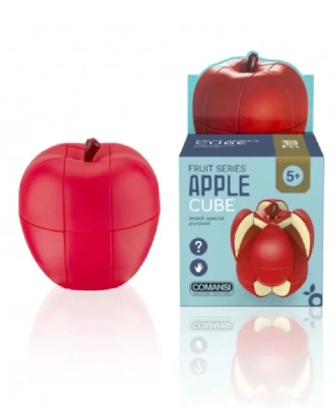 Eco - Friendly Solid Wood Educational Toys with Shape - Sorting Features for 1 - 3 Year OldsComansi Fruits Apple Cube - Red