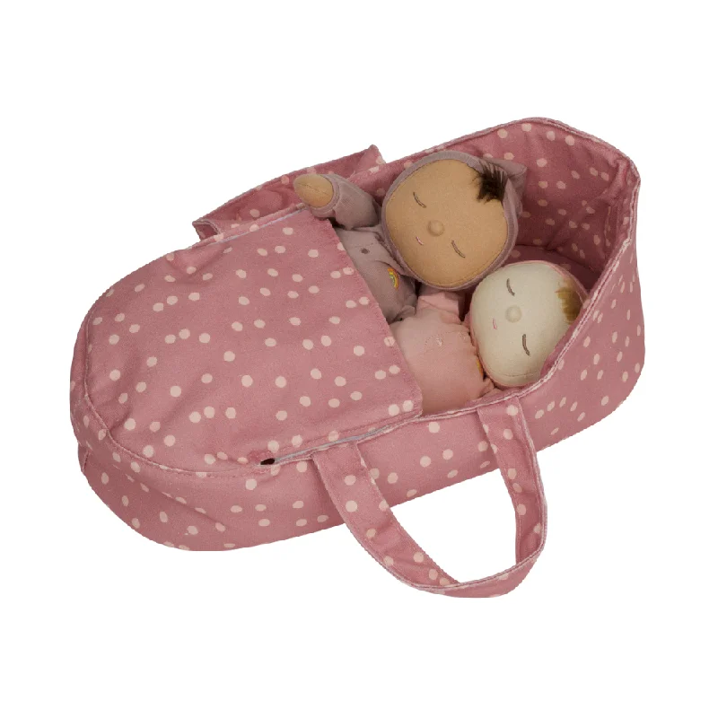 Dolls with a Braille - Embossed Nameplate and Sensory - Friendly AccessoriesDinkum Doll Carry Cot | Polka Dot