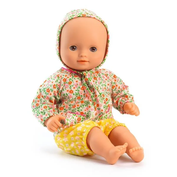 Dolls with a Voice - Recording Function and a Set of Microphone AccessoriesDjeco Pomea petit pan Flora doll