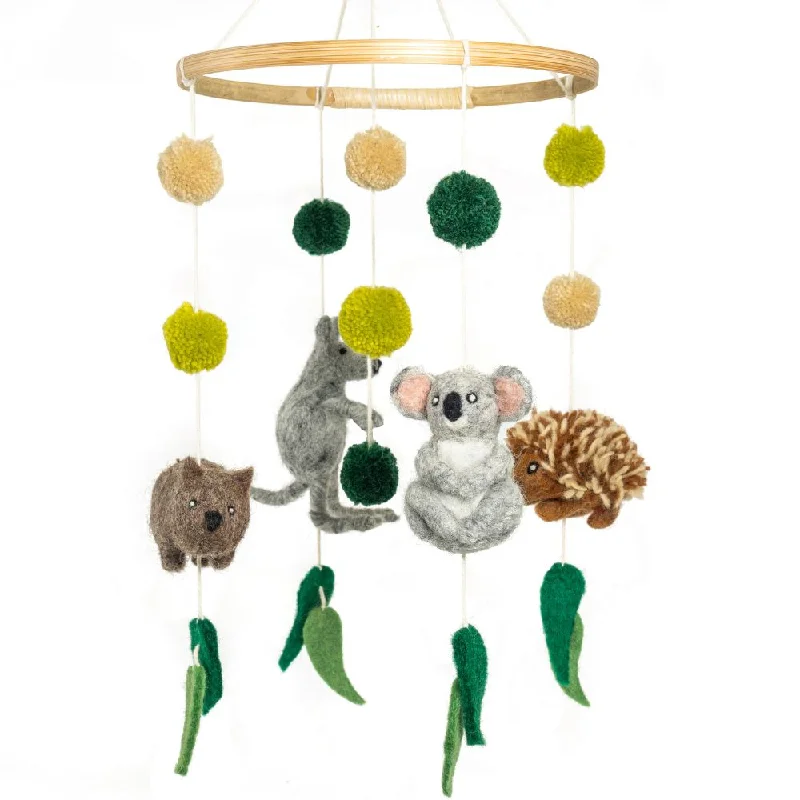 Natural Wood Educational Toys with a Construction and Engineering Play SetFelt Hanging Mobile - Australian Animals