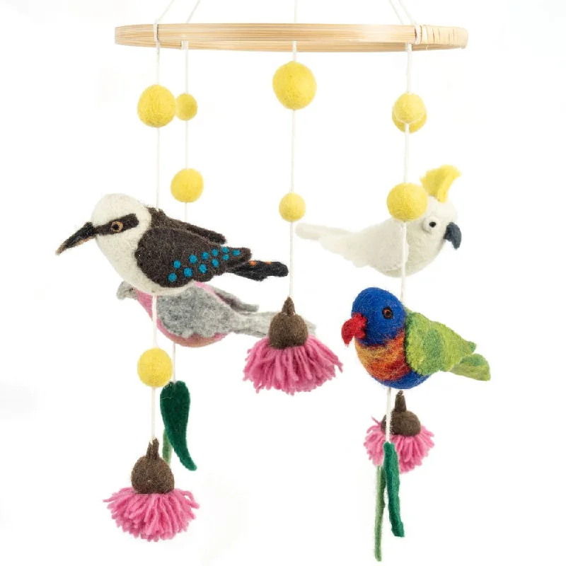 Hand - Painted Wooden Educational Toys in a Historical and Cultural ThemeFelt Hanging Mobile - Australian Birds