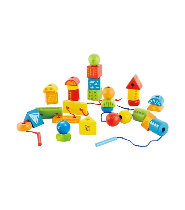 High - Quality Solid Wood Educational Toys for Developing Fine Motor Skills in KidsString-Along Shapes