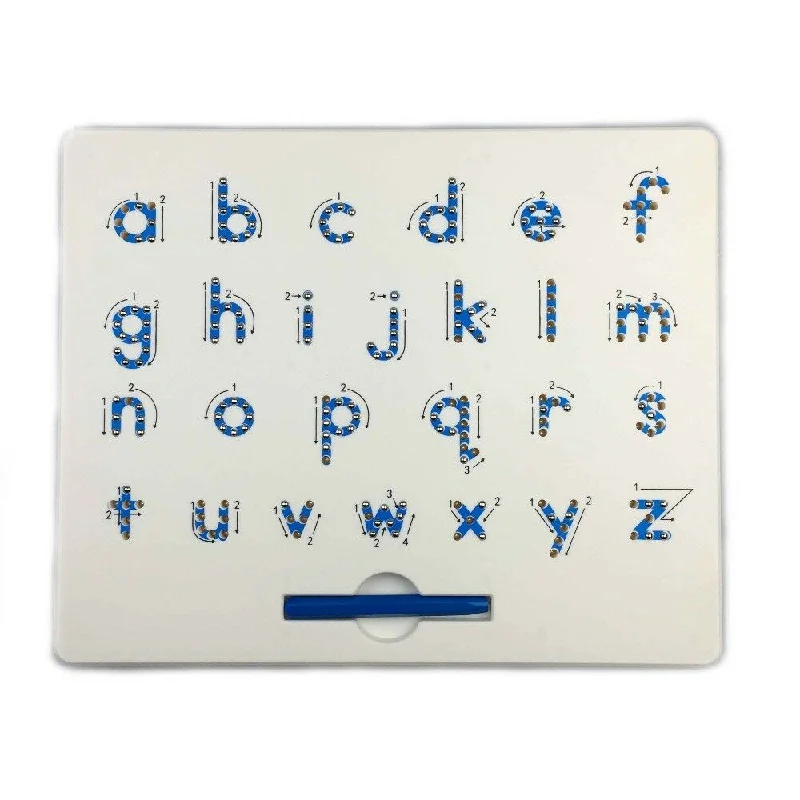 Sustainable Solid Wood Educational Toys with a Language - Learning Activity BookMagnetic lowercase Alphabet Letters Tablet/Board With Stylus Pen