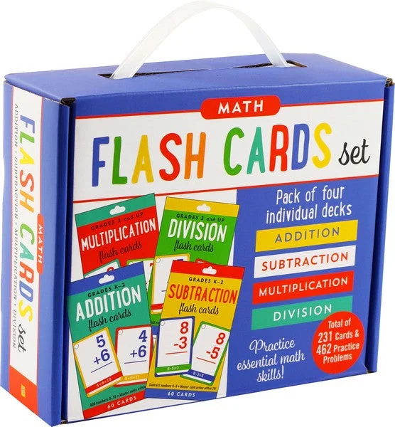 Natural Wood Educational Toys with a Construction and Engineering Play SetMath Flashcards Set