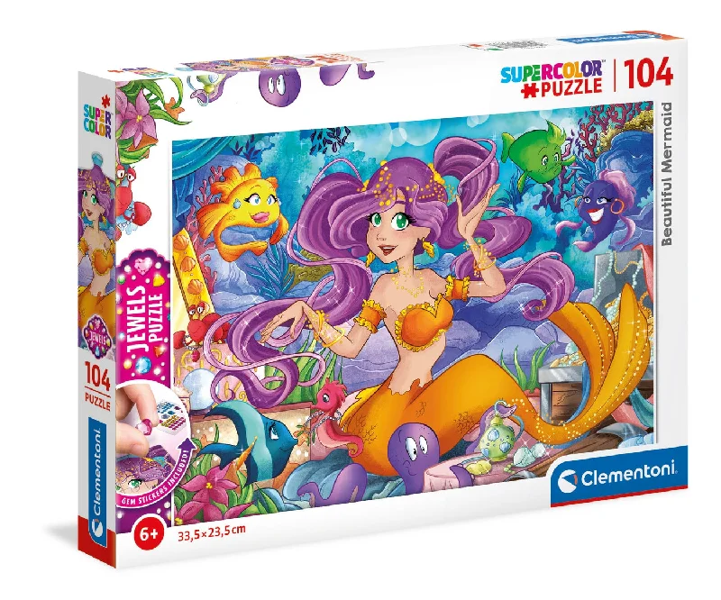 Natural Wood Early Learning Educational Toys for Toddlers' Cognitive DevelopmentBeautiful Mermaid puzzle 104 piece