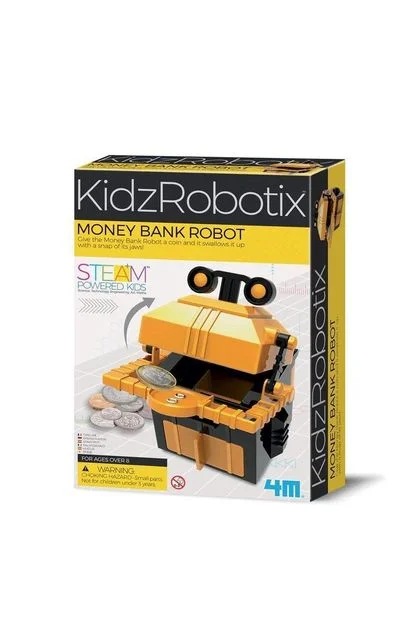 Solid Wood Educational Toys with a Coding and Logic - Building GameMoney Bank Robot 4M