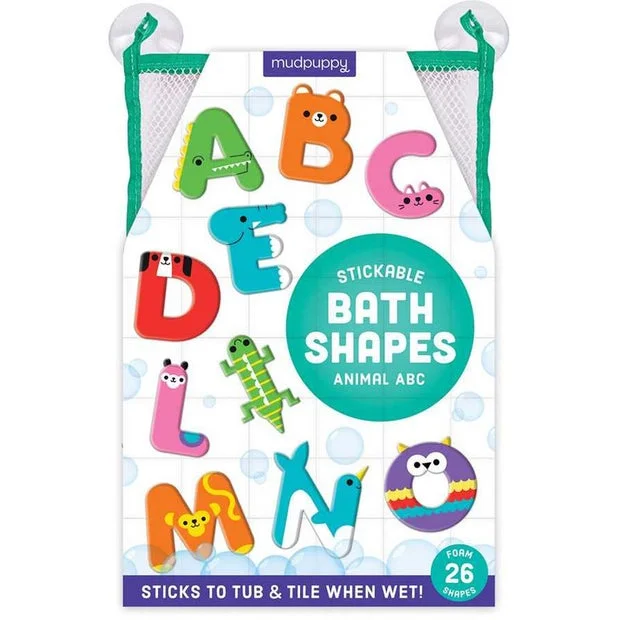 High - Quality Solid Wood Educational Toys for Developing Fine Motor Skills in KidsMudpuppy Stickable Bath Shapes Animal Abc