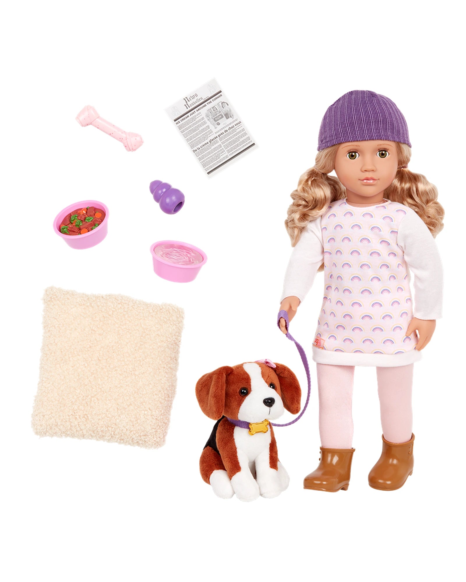 Dolls with Sound - Activated Movements and a Set of Musical Instrument AccessoriesOur Generation Doll with Pet Dog Ember and Beagle